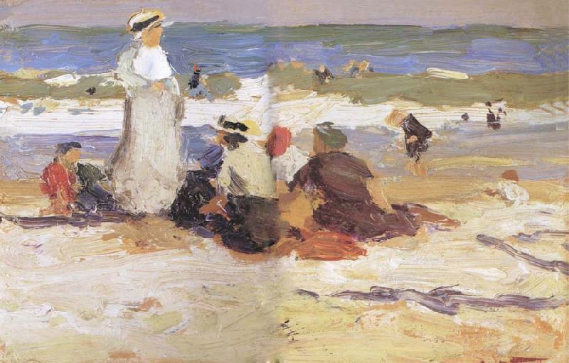 Edward Henry Potthast Prints At the beach oil painting image